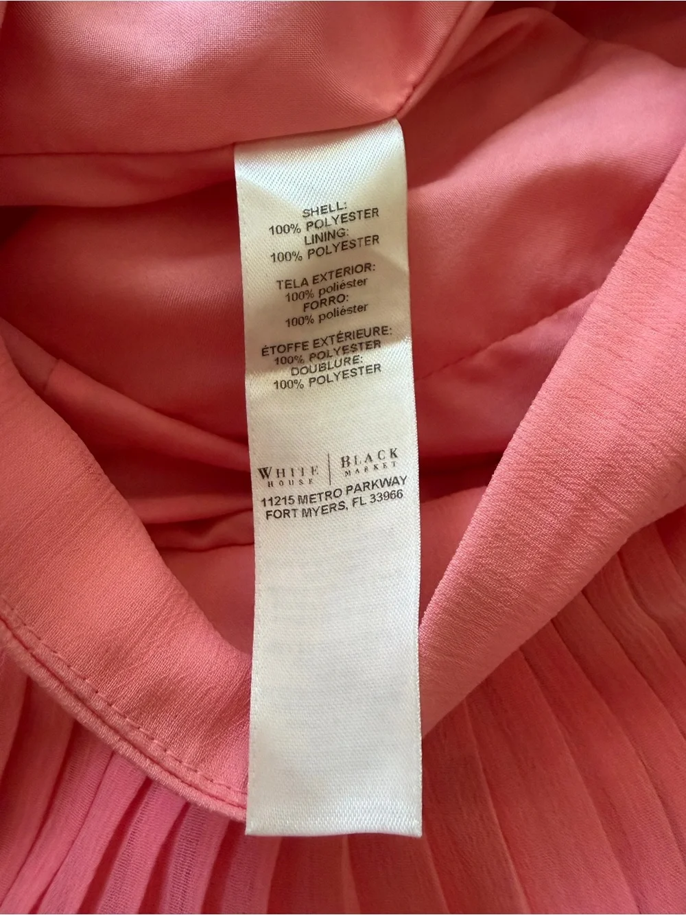 White House Black Market Peach Pleated Chiffon Maxi Skirt Size XS